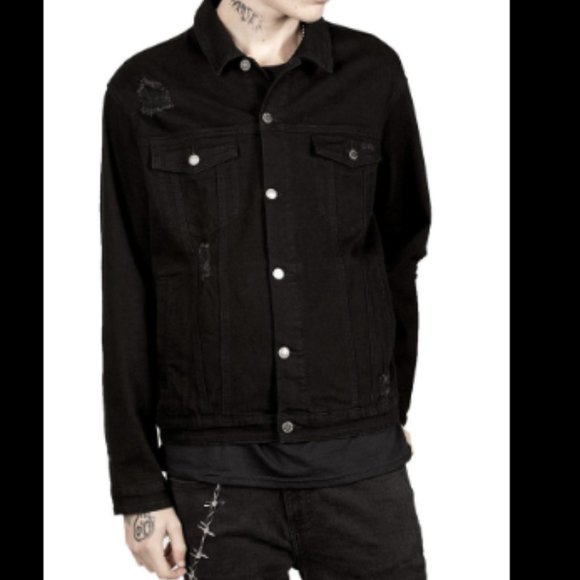 Disturbia Jackets & Blazers - disturbia black wash denim jacket with double front pockets
